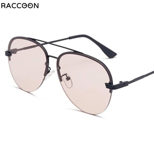 

sunglasses men pilot rimless women de alloy sun glasses oval brand vintage uv400 eyeglasses lady shades oculos retro sol modern, White;black