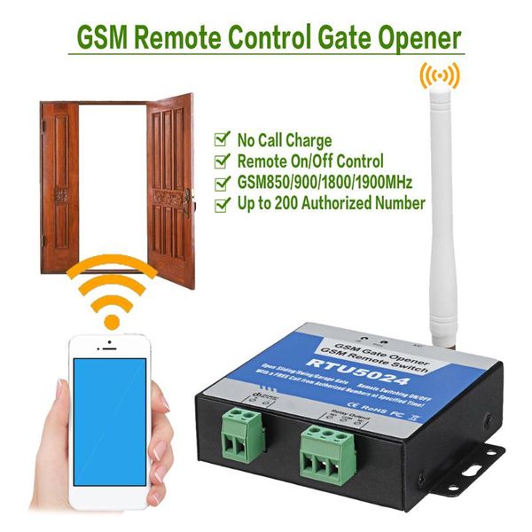 

smart home control rtu5024 gsm gate opener relay wireless remote door access switch call 850/900/1800/1900mhz support 3v sim card