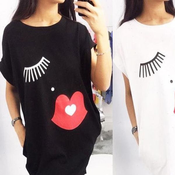 

2021 summer women pocket loose party holiday blouse eyelash lip baggy mini dress vestidos vestido robe femme, Black;gray