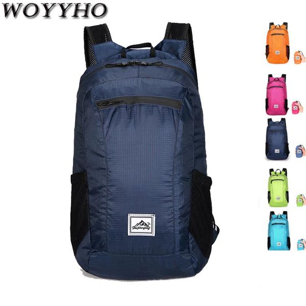 

outdoor bags 20l foldable backpack,waterproof folding sport packable bag,women men ultra-light storage travel daypack bag