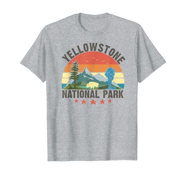 

yellowstone national park grand tetons montana tourist gift t-shirt, White;black