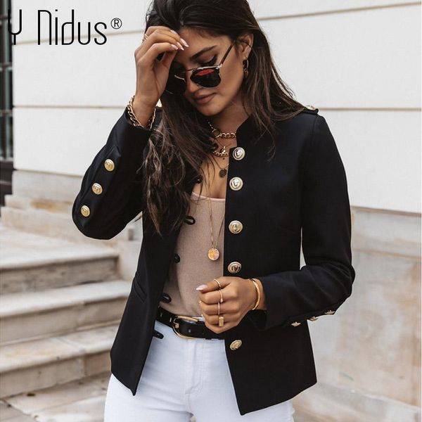 

slim button blazer women spring suit jacket female business single breasted blazers work office lady suit black coat autumn top, White;black