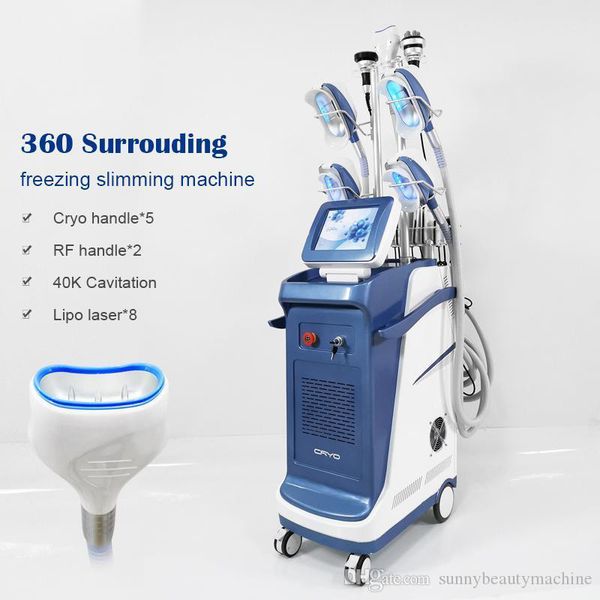 

360 degree cryolipolysis fat machine lipolaser cryotherapy lipo laser ultrasonic cavitation rf slimming device with double chin removal