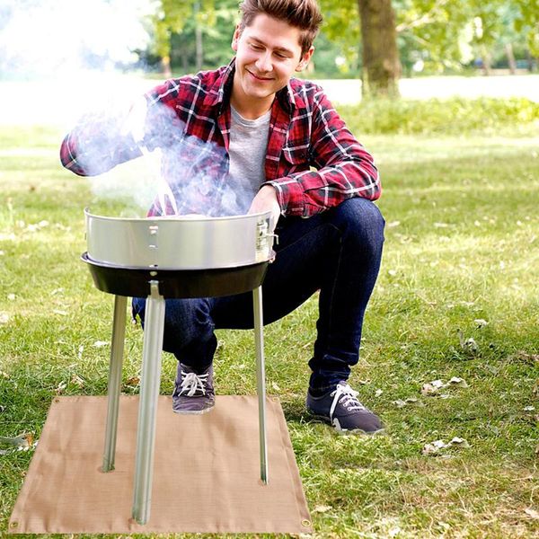 

outdoor pads 2pcs 45x45cm fiberglass clothes fireproof mats for picnic supper