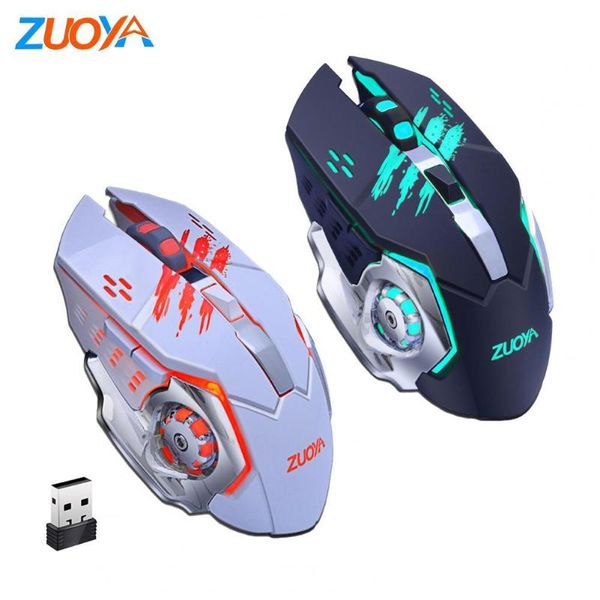 

mice zuoya gaming wireless mouse 2.4ghz 1600dpi silent rechargeable backlight usb optical game for pc laptop