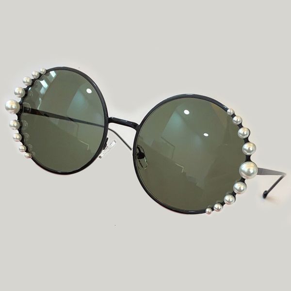 

pearl 2021 new round sunglasses designer brand luxury women vintage gradient sun glasses female 23v6, White;black