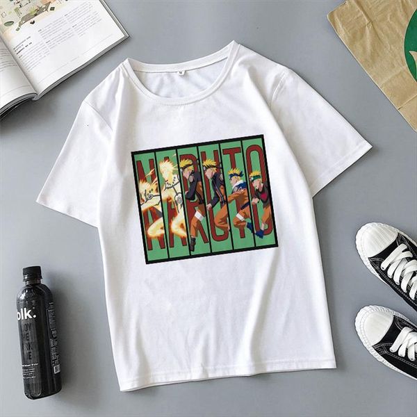 

showtly and women naruto men t shirt summer harajuku cool short sleeve japanese anime funny printed streetwear plus size, White;black