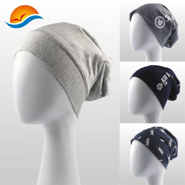 

autumn and winter pullover hat nightcap scarf moon cap knitted, Blue;gray