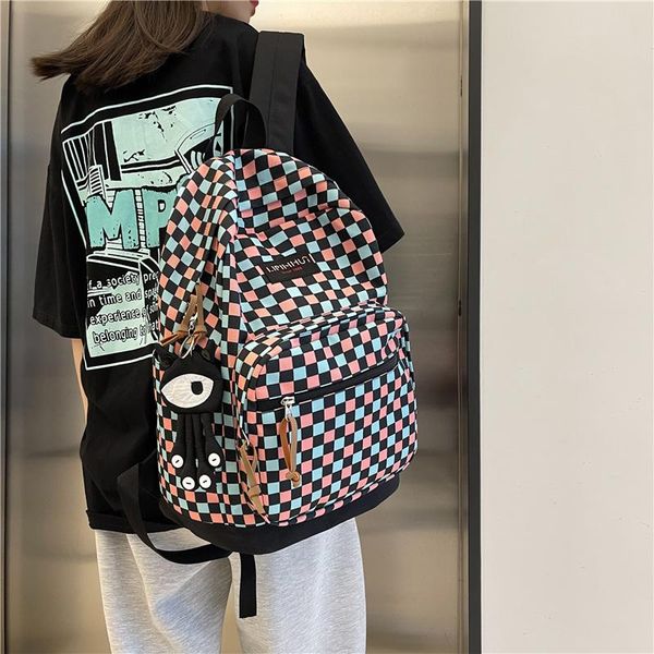 

backpack checkered oxford for lady fashion plaid monny bag baby products outing travel leisure light