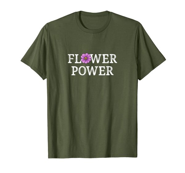 

flower power - vintage style t-shirt, White;black