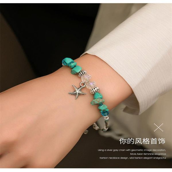 

anklets bohemian resin bracelet beach women foot jewelry beads shell conch starfish pendant ankle 2021, Red;blue