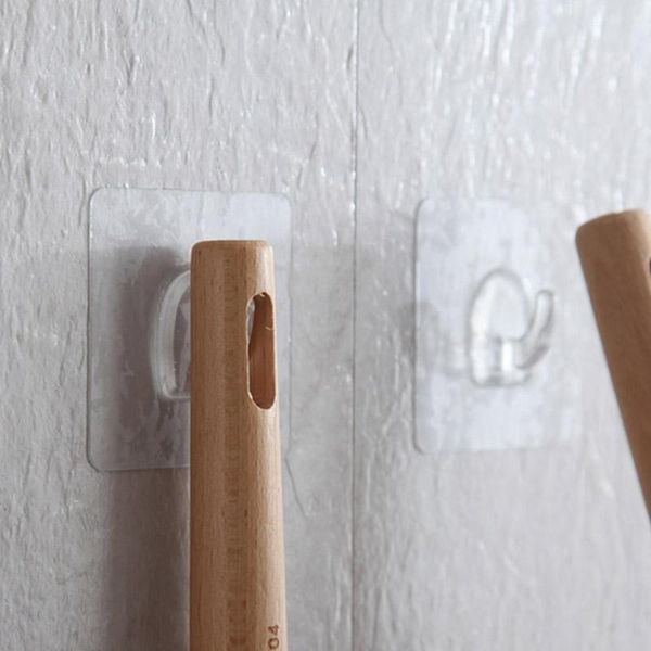 

hooks & rails transparent strong self adhesive door wall hangers for silicone storage hanging kitchen bathroom accessories