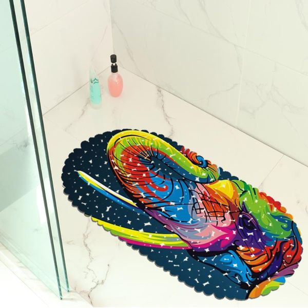 

bath mats painted animal mat non-slip suction rug door swimming pool carpet hollow pvc massage foot pad