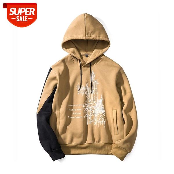 

spring and autumn sweatshirt men's streetwear hip hop hoodie male letter printing hoodie fashion stitching men's eu size #cp1m, Black