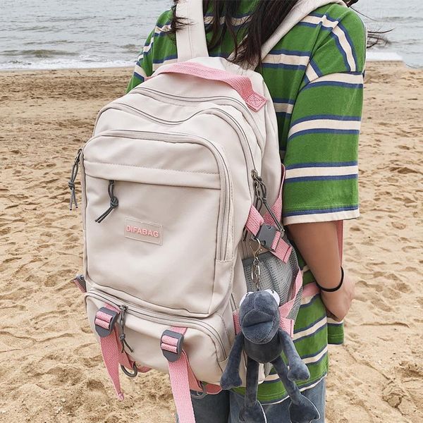 

backpack dcimor waterproof nylon cool large capacity travel bag multi-pocket buckle lapcouples schoolbag