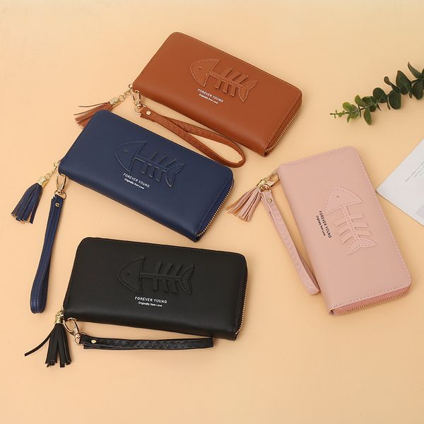 

salesale2021 on on women fishing cards leather portfolios subsidies punk handbags carteira feminina, Red;black