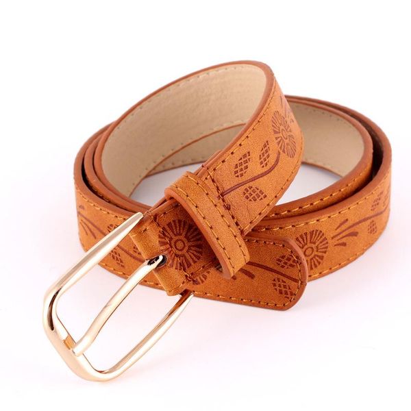 

belts summer women fashion square pin buckle printing pu female girdle ladies decoration waistband kt188, Black;brown