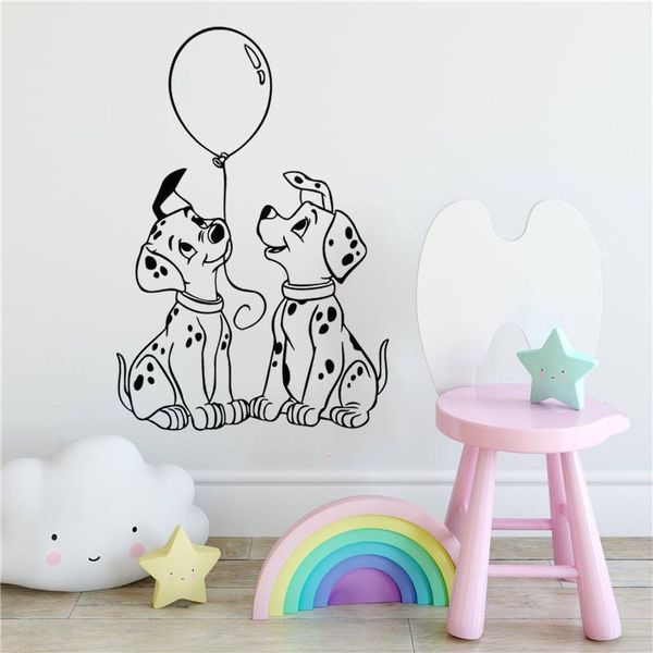 

wall stickers dalmatians decals cartoon dog pet balloon door window kids bedroom nursery interior decor wallpaper dw9955