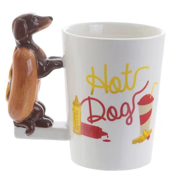 

mugs 2021 dachshund sausage pet dog personalised coffee mug unique creative fast food puppy bassotto cup