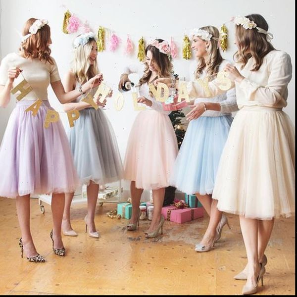 

6 layers 65cm fashion tutu tulle skirt knee length pleated skirts womens wedding skirt lolita petticoat party birthday skirt, Black