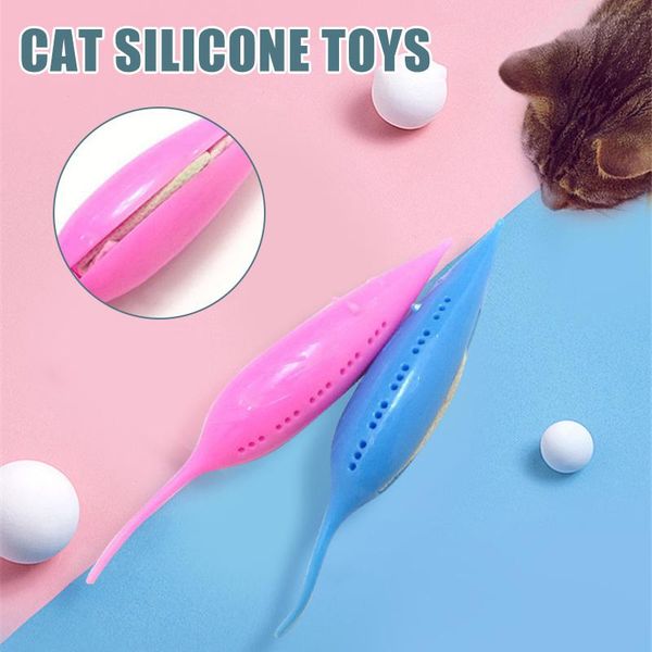 

cat toys toothbrush iq improve mouse shape catnip chew toy silcone pet ac889