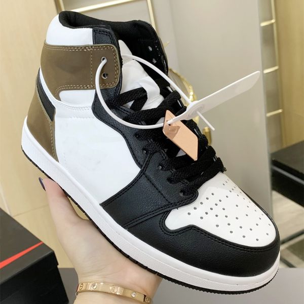 

2022 classic casual sports board shoe leather selling high-basketball shoes designer jumpman1 1s sneakers men women luxury couples athletic, Black