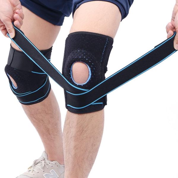 

four spring sports knee pads silicone anti-collision protection patella meniscus outdoor sports protective gear for running, Black;gray