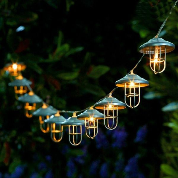 

strings led string lights retro lampshade fairy battery operated wrought iron rose gold holiday lighting for cafe party