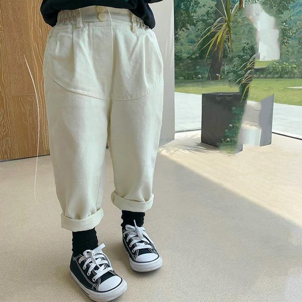 

2021 spring autumn new children girl pants solid casual loose long trousers kids clothes toddler girls pencil pants for 2-7yrs, Blue