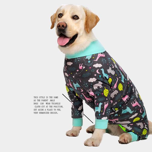 

dog apparel high elasticity female male jumpsuit pure cotton pullover anti-hair removal clothes for large dogs labrador costume