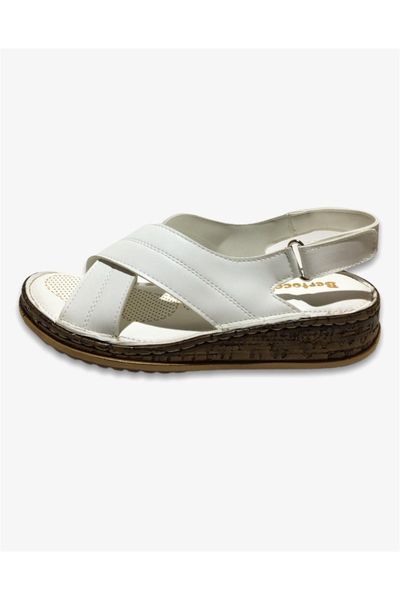 

sandals women's white leather band orthopedic, Black