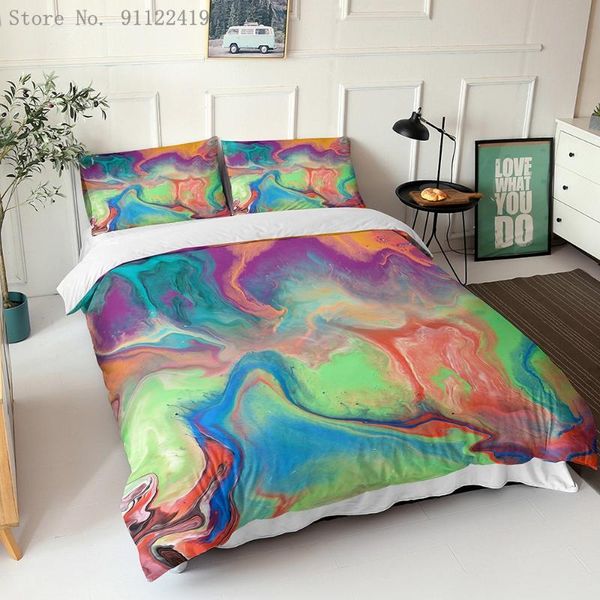 

fashion duvet cover set tie dye bedding set 3d printing luxury 2/3pcs quilt cover single double  king size home textile
