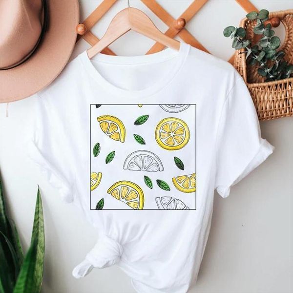 

and women summer tshirts lemon men t shirts cute style beach 90s short sleeve cartoon clothes graphic lady print, White;black