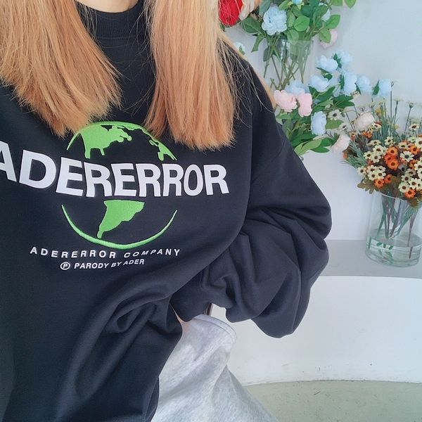 

2021 new hoodie men women environmental protection series sweatshirts earth embroidery ader error pullover socs, Black