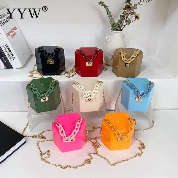 

shoulder bags acrylic ins female clutch box purse ladies 2021 summer pvc mini hand luxury small handbags for women chains purses