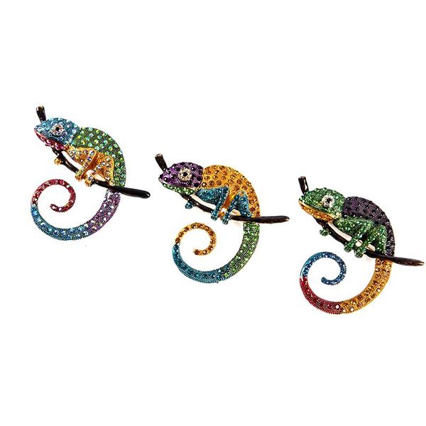 

pins, brooches lizard chameleon brooch animal coat pin rhinestone fashion jewelry ornament gift, Gray