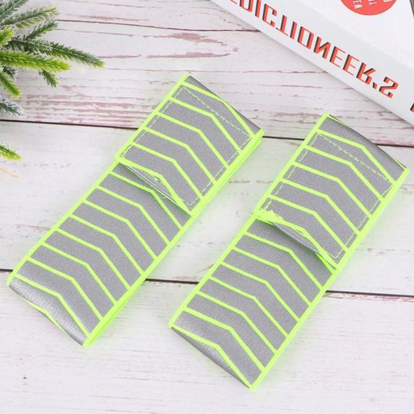 

outdoor gadgets 2 pcs reflective bracelet safety band hook and loop bangle high visibility wristband for night activities runni