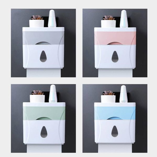 

tissue boxes & napkins waterproof wall mount toilet paper holder bathroom tray roll tube storage box rack