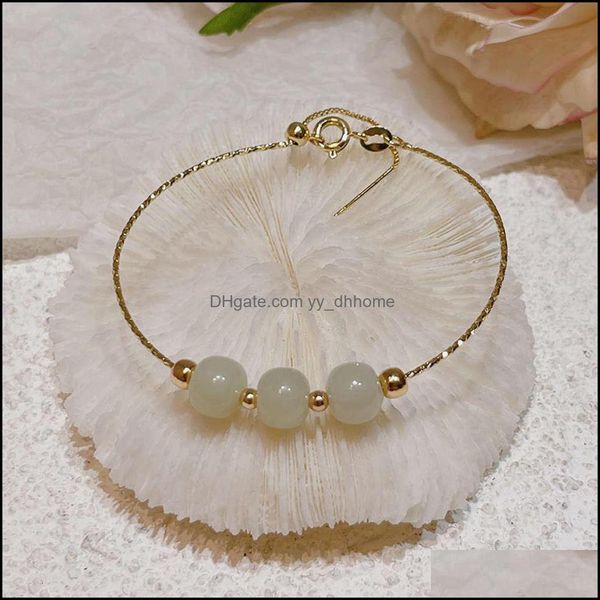 

bangle bracelets jewelry bangles sansheng iii hetian jade bead bracelet womens light luxury exquisite fashion design hand drop delivery 2021, Black