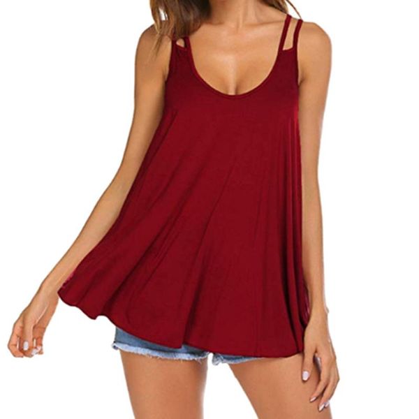 

women's tanks & camis tank women sleevel casual solid color vest camisole loose bal tube feminino 2021, White
