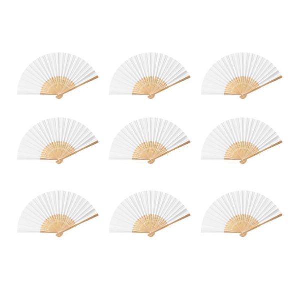

18pcs 7inches paper folded fan cartoon folding fan handheld fans for kids girls (white)