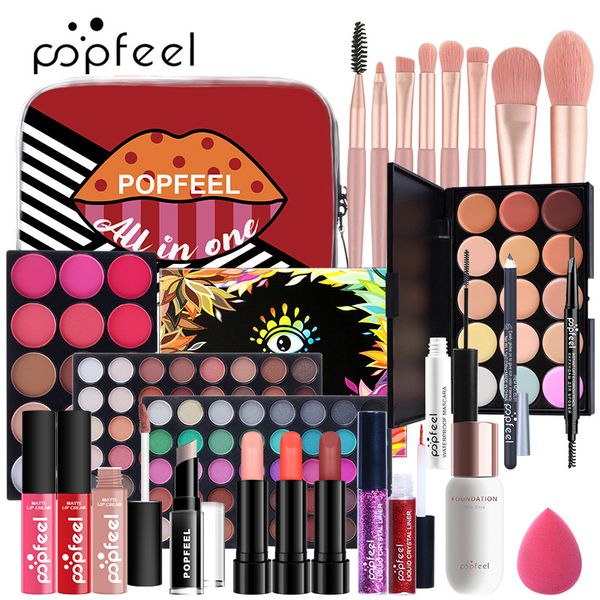 29шт Фонд Makeup Set Набор тени для век для век для век для век для век для глаз подводка для глаз подводка для глаз осторожный лосьон для тела Макияж Щетки наборы POP001