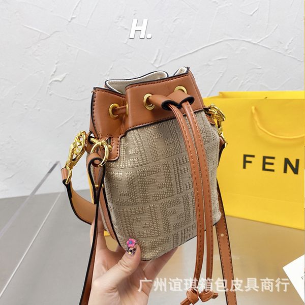 

fd women handbags woven bucket bag mini canvas embroidery ff letter handbag one shoulder cross girl zmm