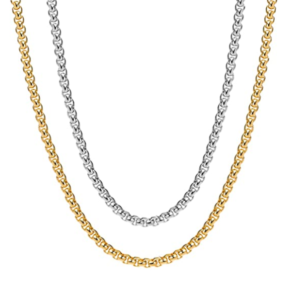 

chains wholesale 1 meter width 3mm gold/silver stainless steel chain necklace round pearl bulk for men women jewelry bracele