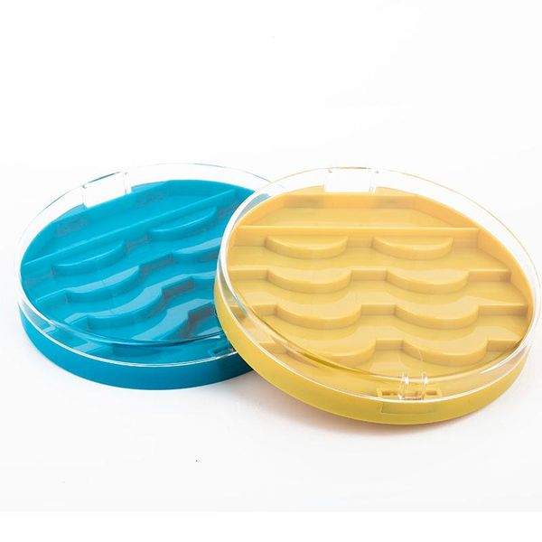 

storage boxes & bins 1pc plastic cute round false eyelashes eye lashes box makeup transparent case organizer