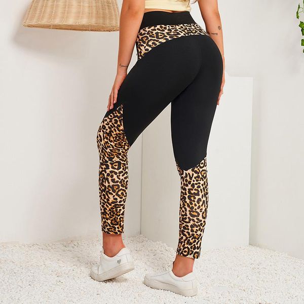 

women's leggings women legging animal pattern splicing printing fitness leggins fashion slim legins high waist woman pants, Black