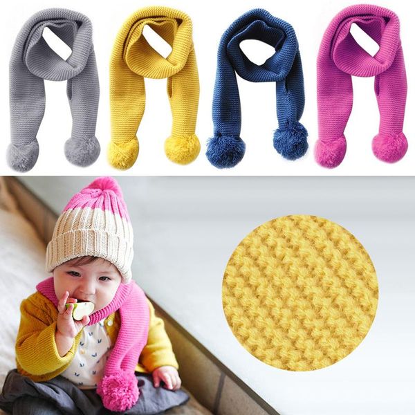 

scarves & wraps klv fashion baby winter neckerchiefs solid color scarfs boy girl knitted warm, Red;brown