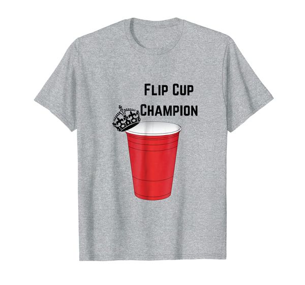 

flip cup champion drinking game lover t-shirt, White;black