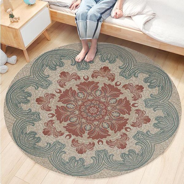 

carpets mandala round carpet for living room enthnic anti slip dining floor mats nordic floral bedroom kids area rugs washable