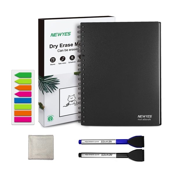 Tragbares Whiteboard-Buch A4 A6 Büro-Whiteboard-Notizbuch Smart Erasable Memo Mini Wiederverwendbarer Notizblock mit Stift 210611